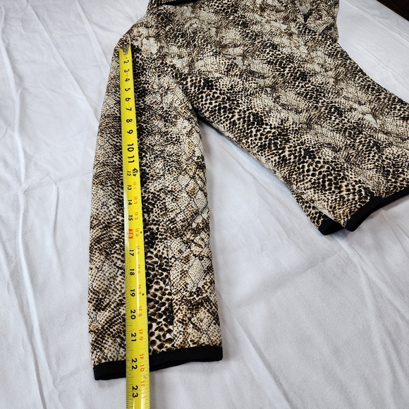 RQT Woman Black Beige Quilted Lightweight Boho Jacket Blazer Size M - Picture 6 of 12